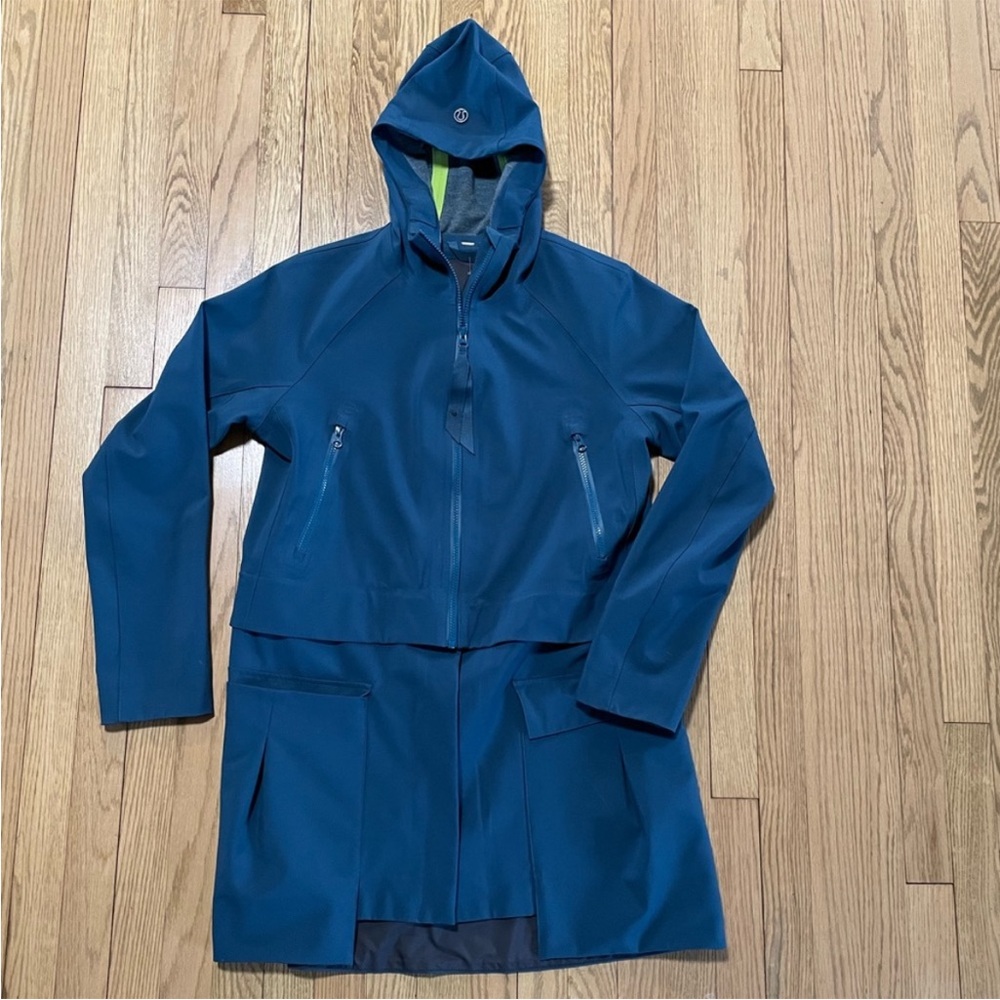 LULULEMON Rain Or Shine Interchangeable Hooded Jacket - Alberta Lake - Sz 12 - Picture 10 of 16